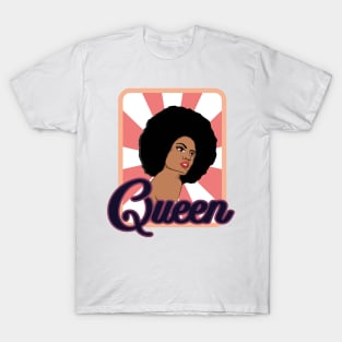 'Queen Afro Woman Word Art' Awesome Melanin Gift T-Shirt